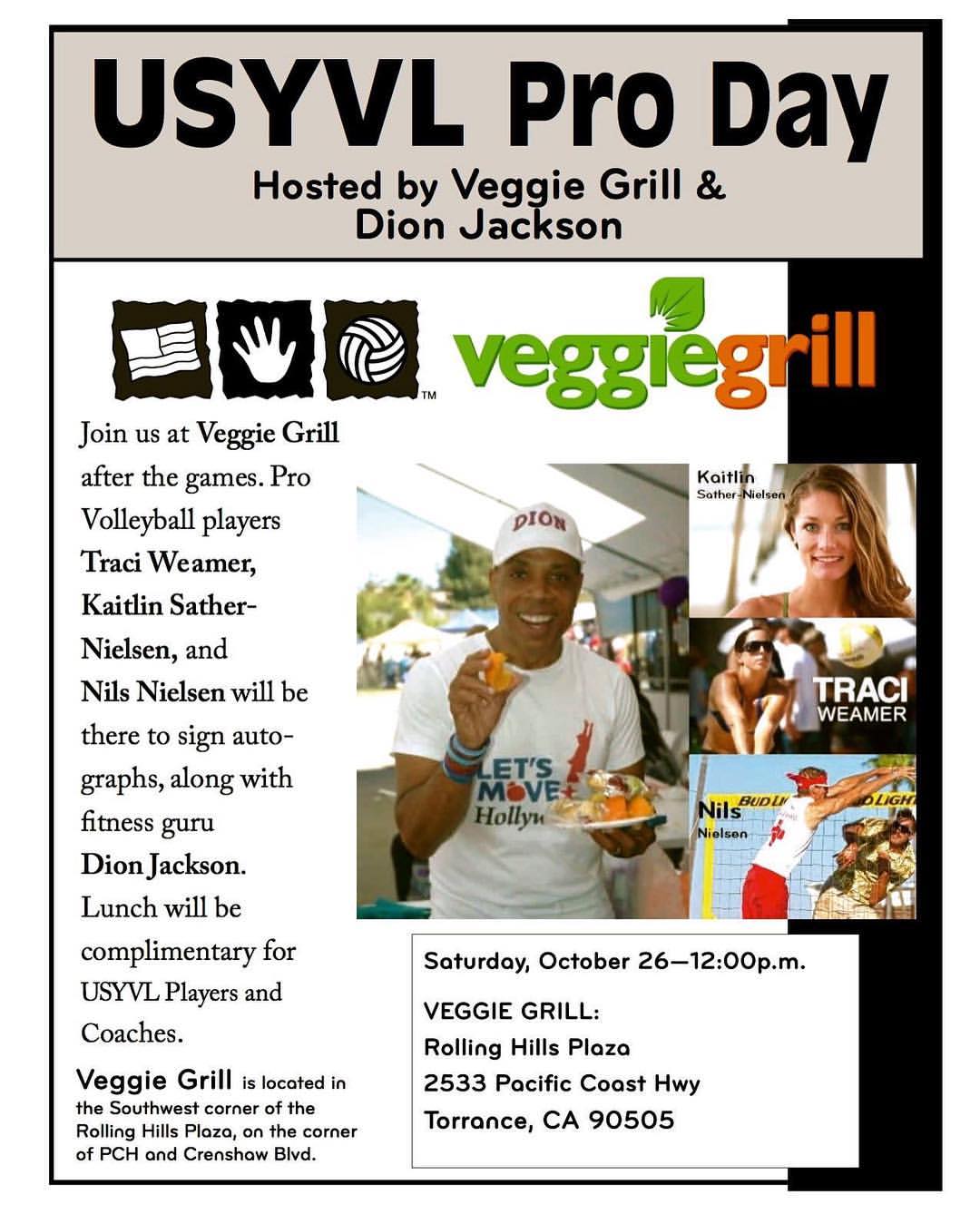 USYVL Pro Day Hosted by Veggie Grill Torrance and Dion Jackson