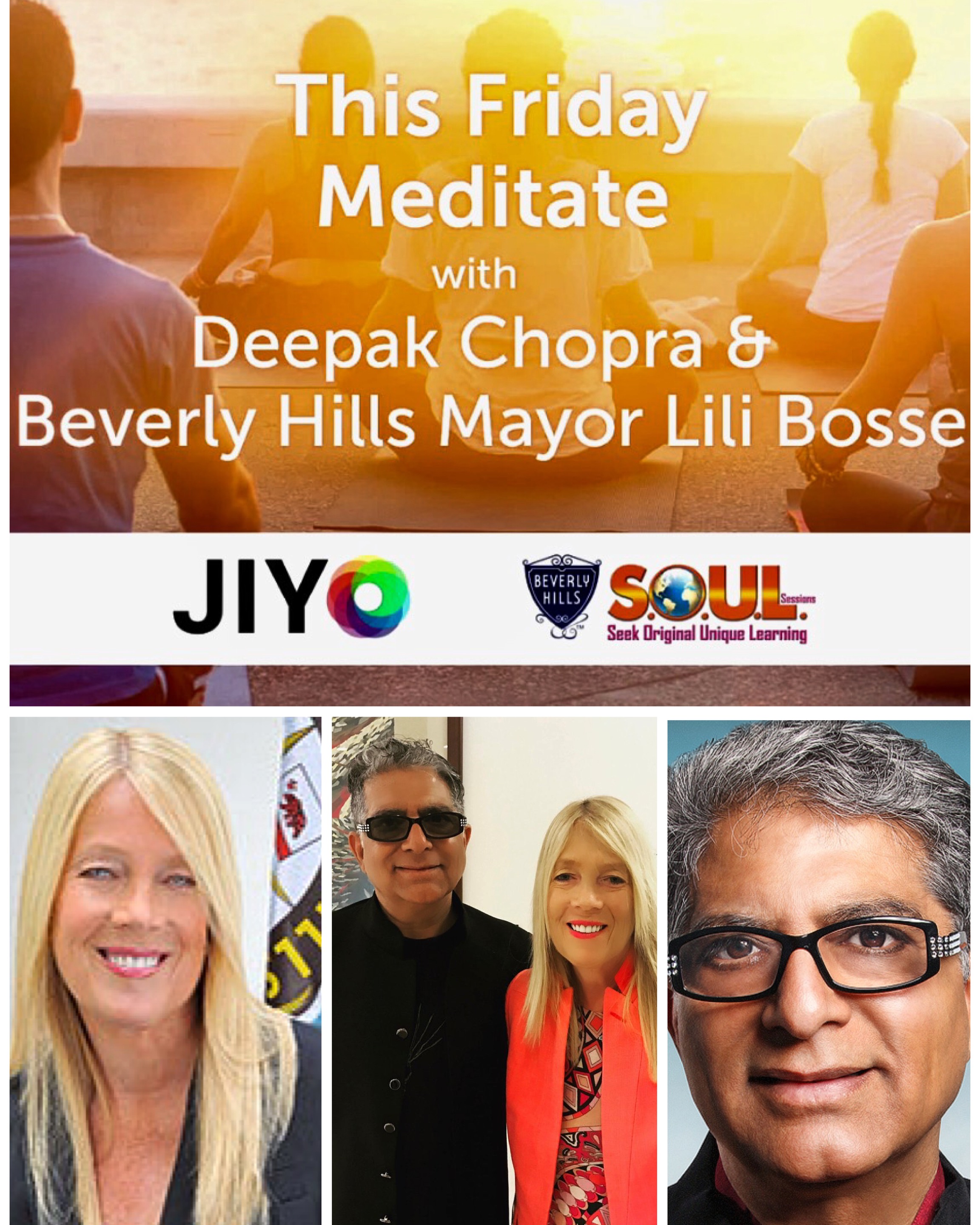 Meditation with Deepak Chopra, and Mayor Lili Bosse FREE at NOON!