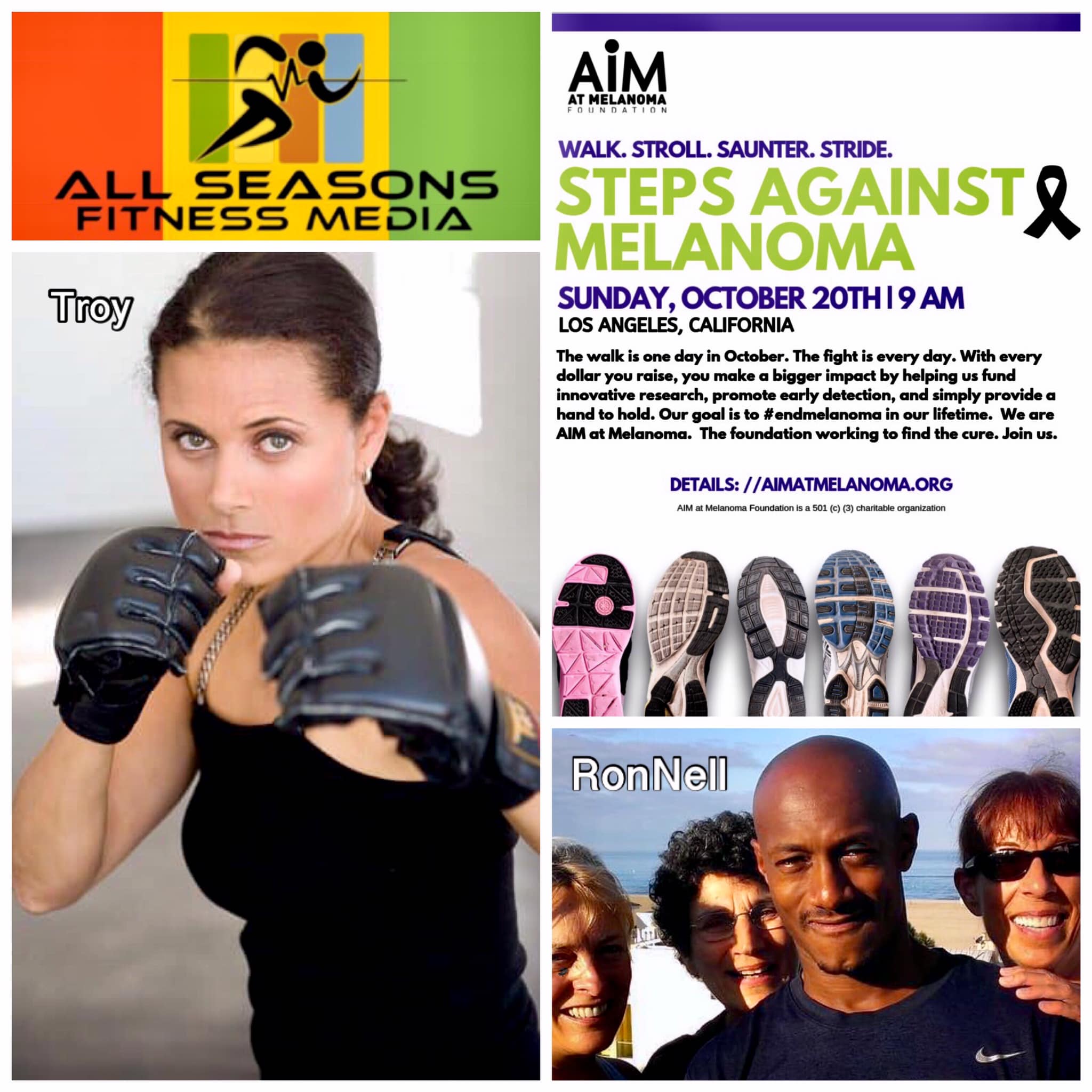 The Charity Fitness Tour rolls to The 2019 “Steps Against Melanoma” Walk LA!