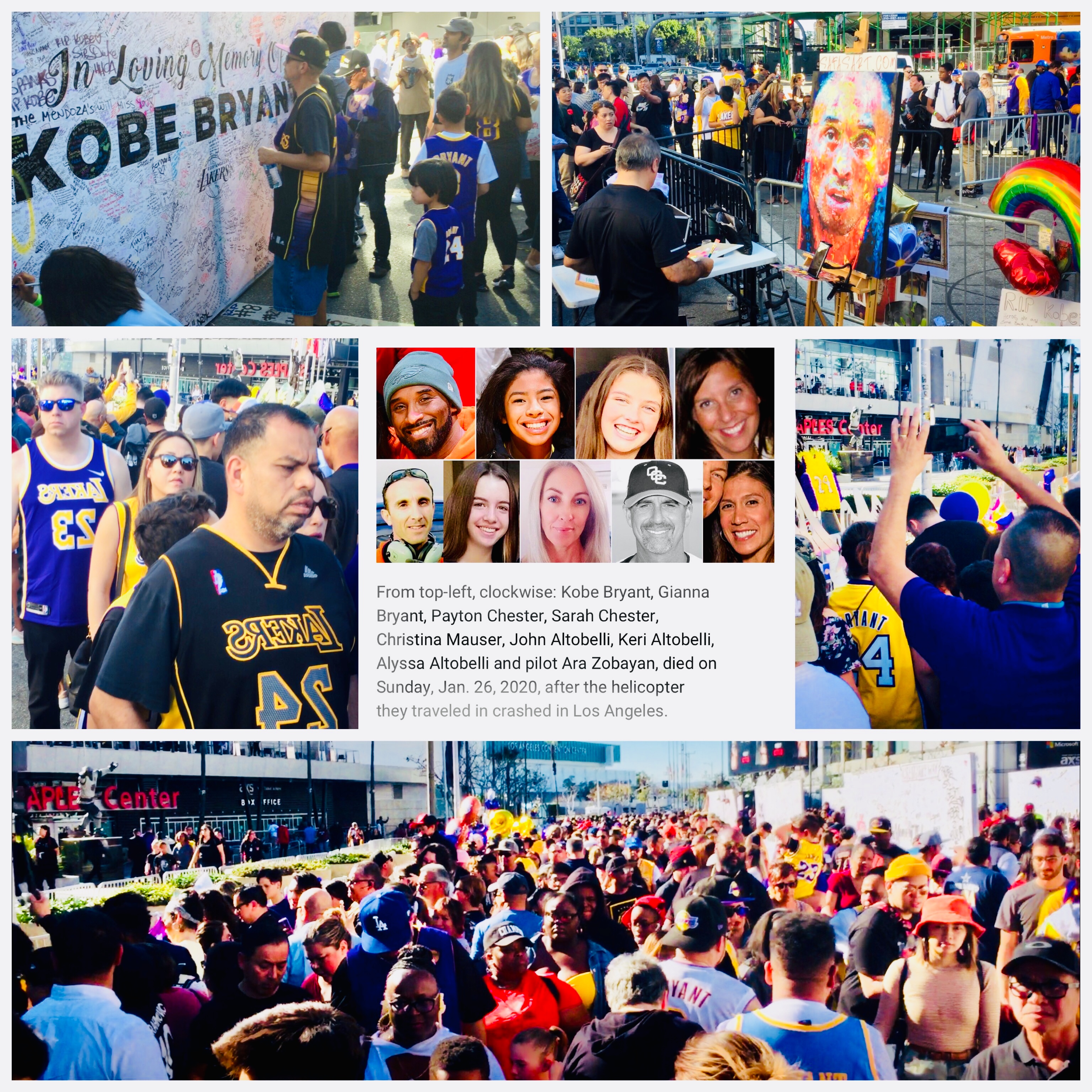 Kobe Bryant’s Celebration of life tribute outside Staples Center at LA Live!