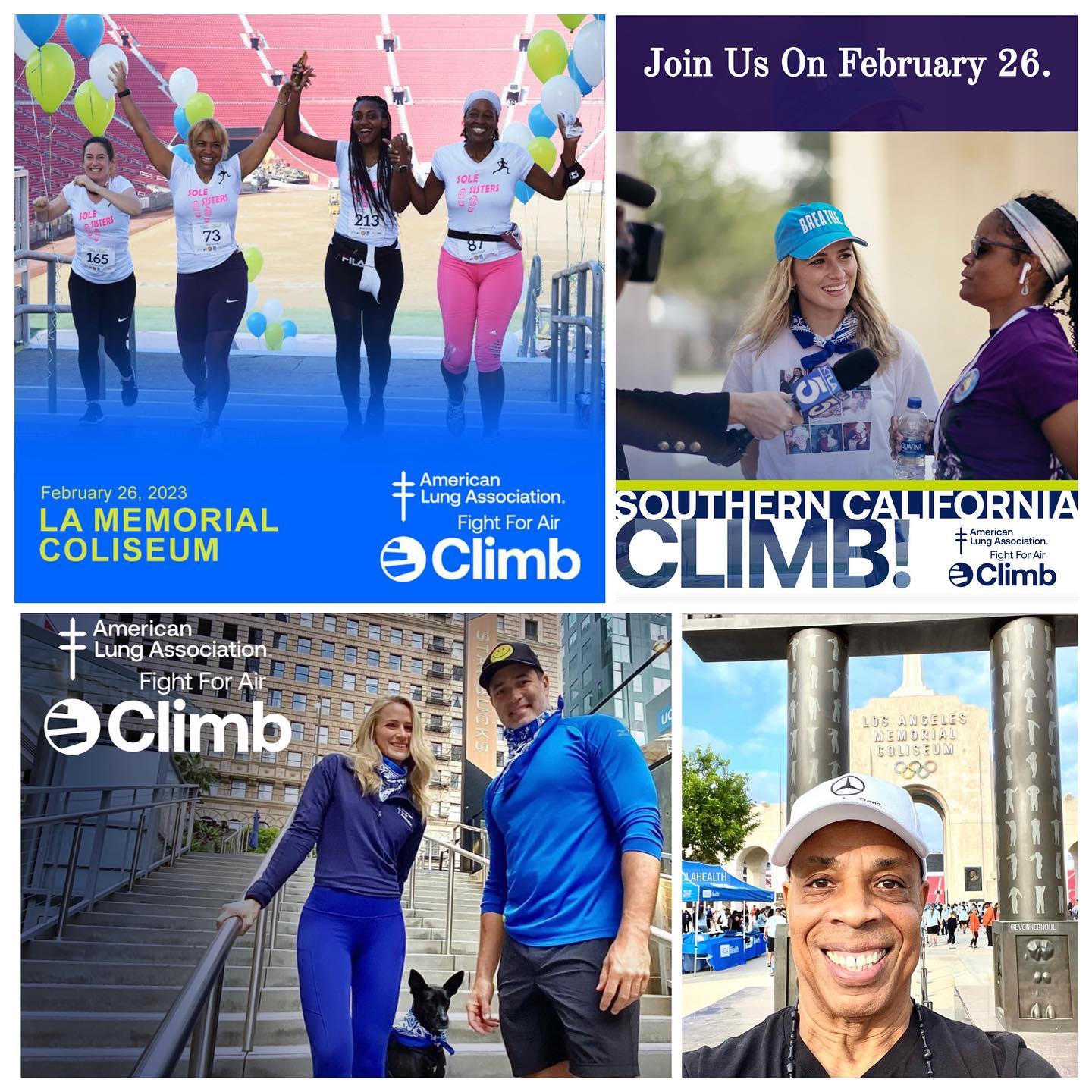 The Charity Fitness Tour rolled to The 2023 American Lung Association Fight for Air Climb at LA Memorial Coliseum.